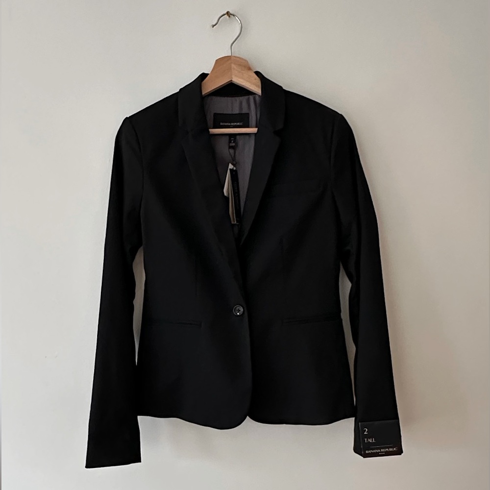 Banana Republic Blazer Black 2 Tall